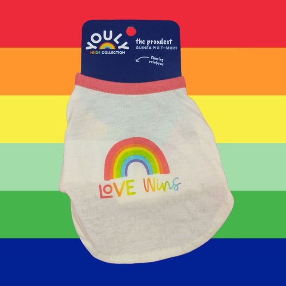 Youly Pride Collection Love Wins Guinea Pig Shirt One Size (New) - Picture 2 of 3